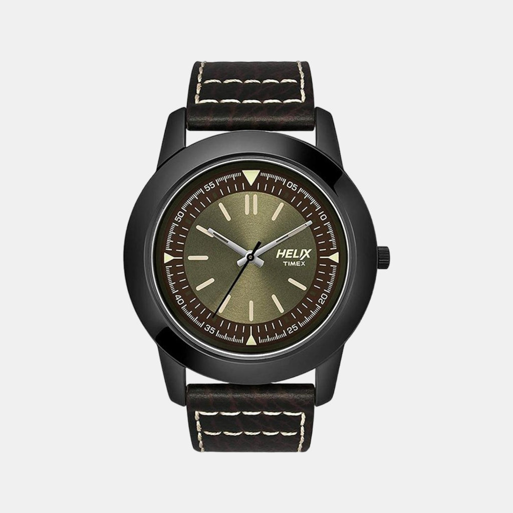 Helix Round Green Analog watch