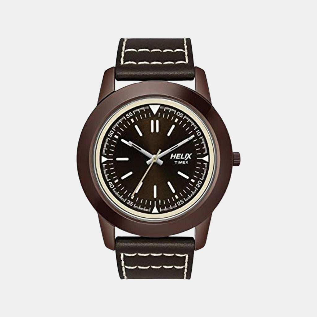 Helix Round Brown Analog watch