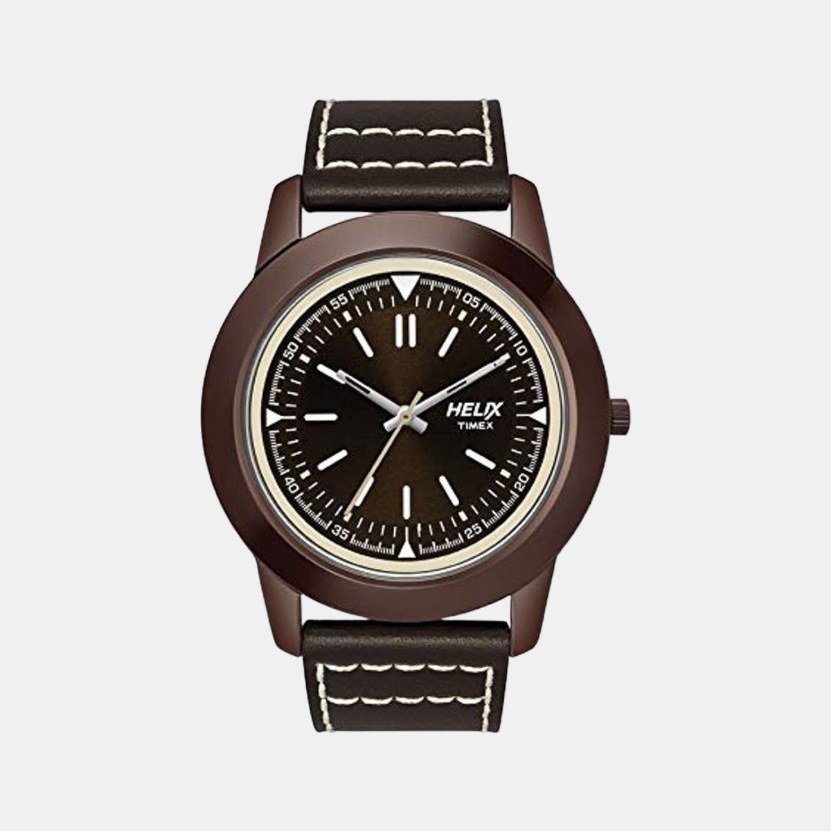 Helix Round Brown Analog watch