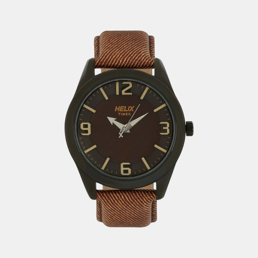 Helix Round Brown Analog watch