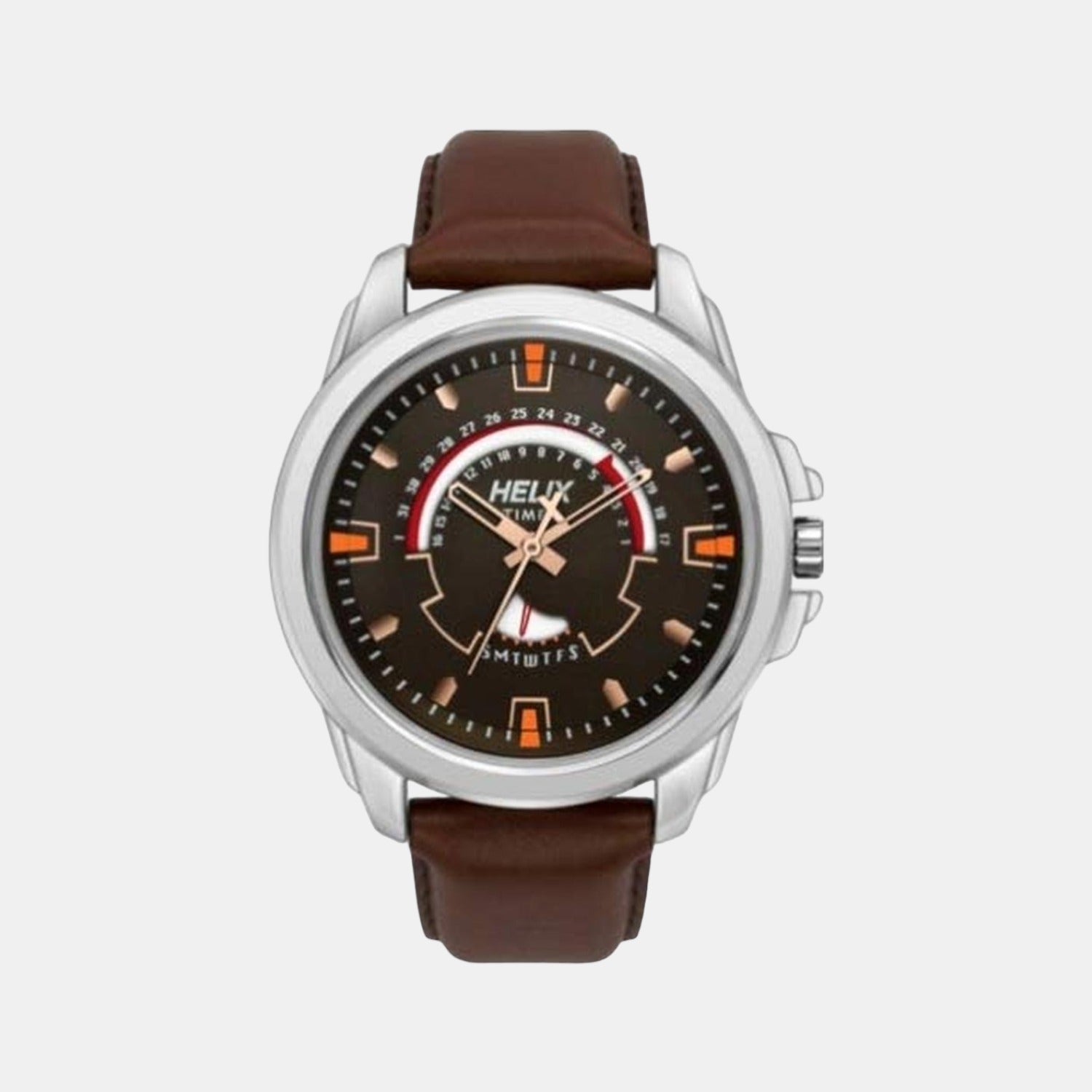 Helix Round Brown Analog watch