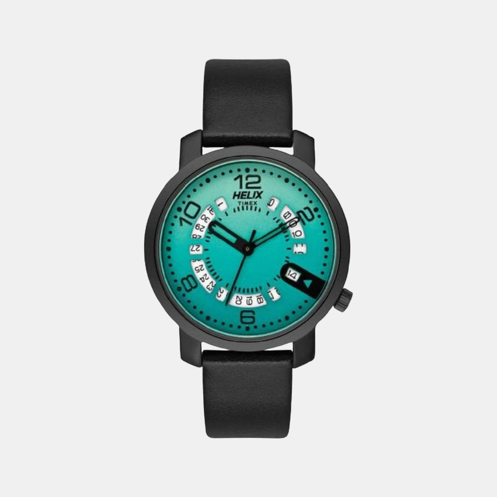 Helix Round Green Analog watch