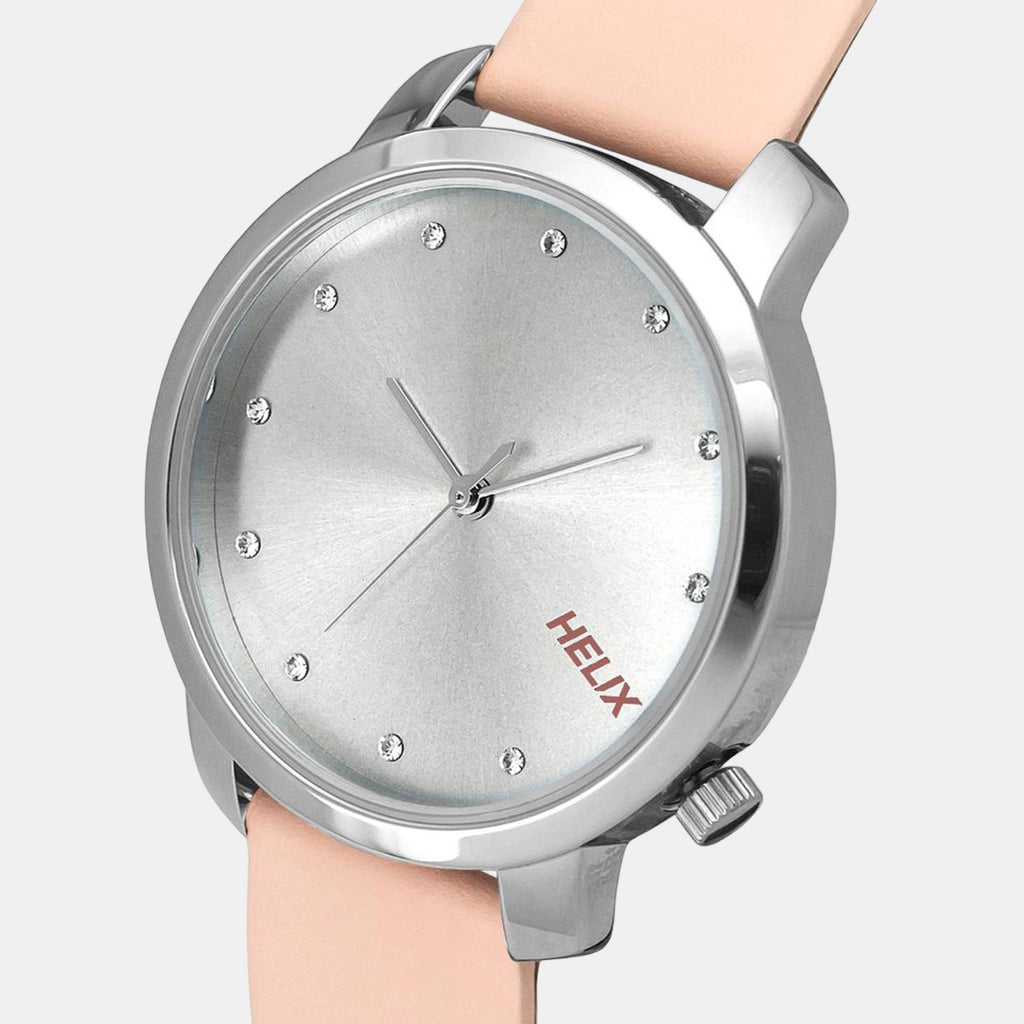 Helix Leather Silver watch