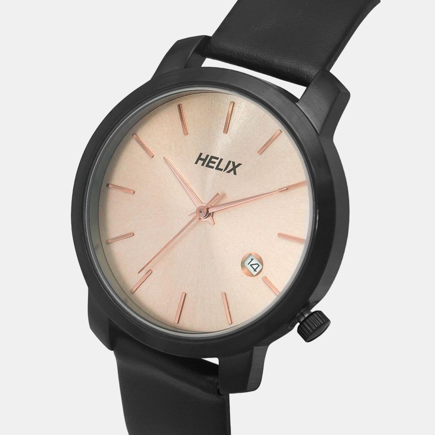 Helix Leather Rose Gold watch