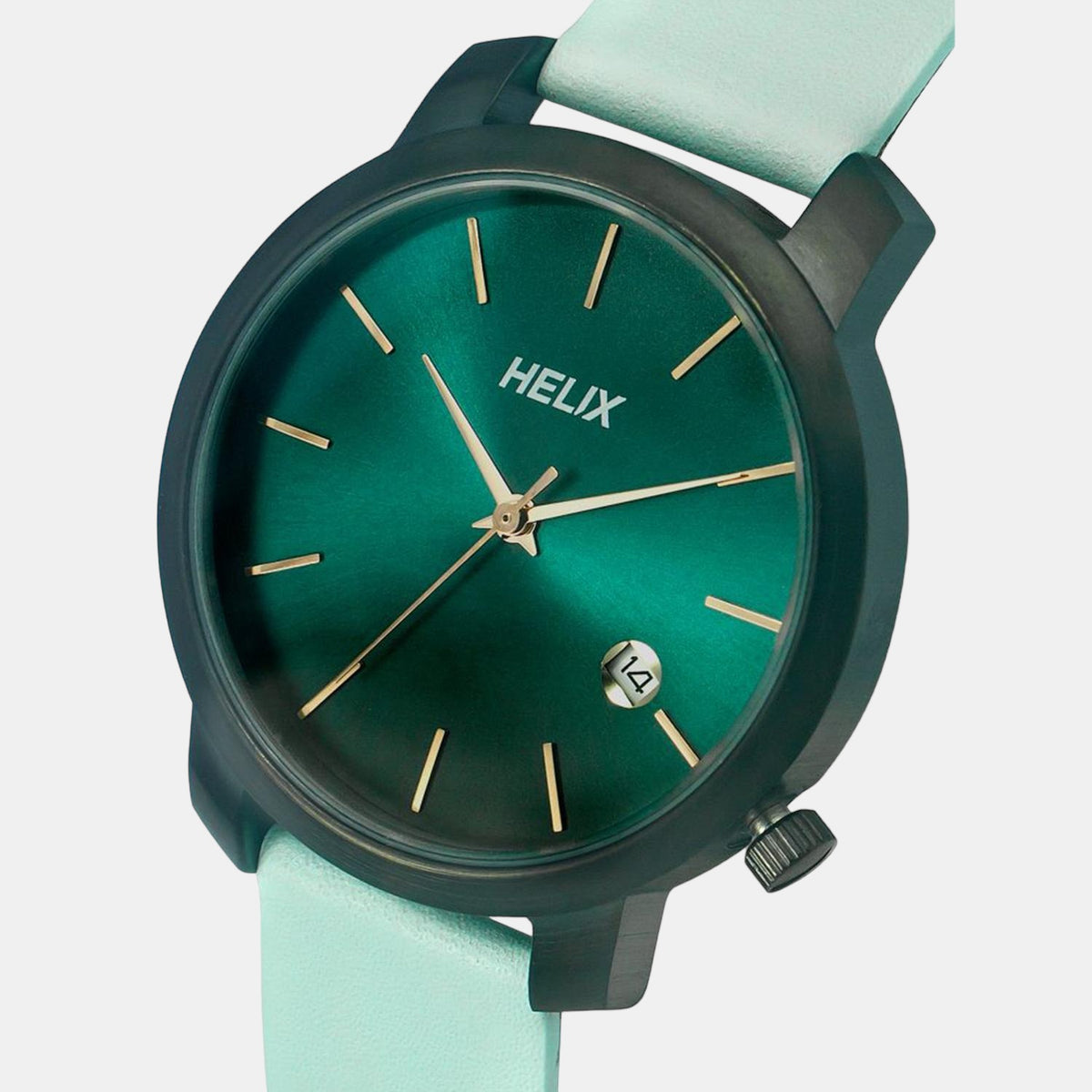 Helix Leather Green watch