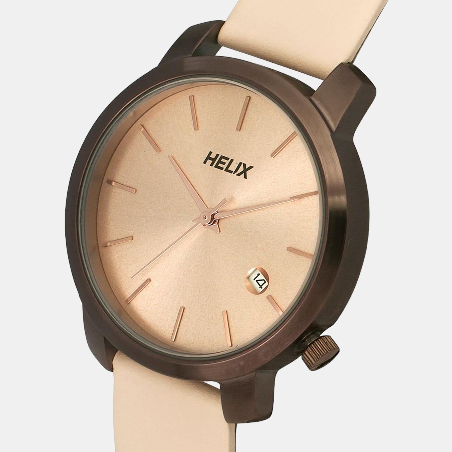 Helix Leather Rose Gold watch
