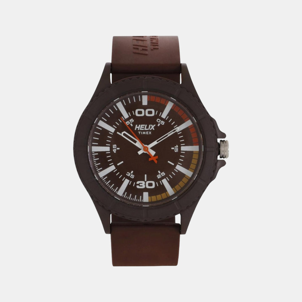 Helix Round Brown Analog watch