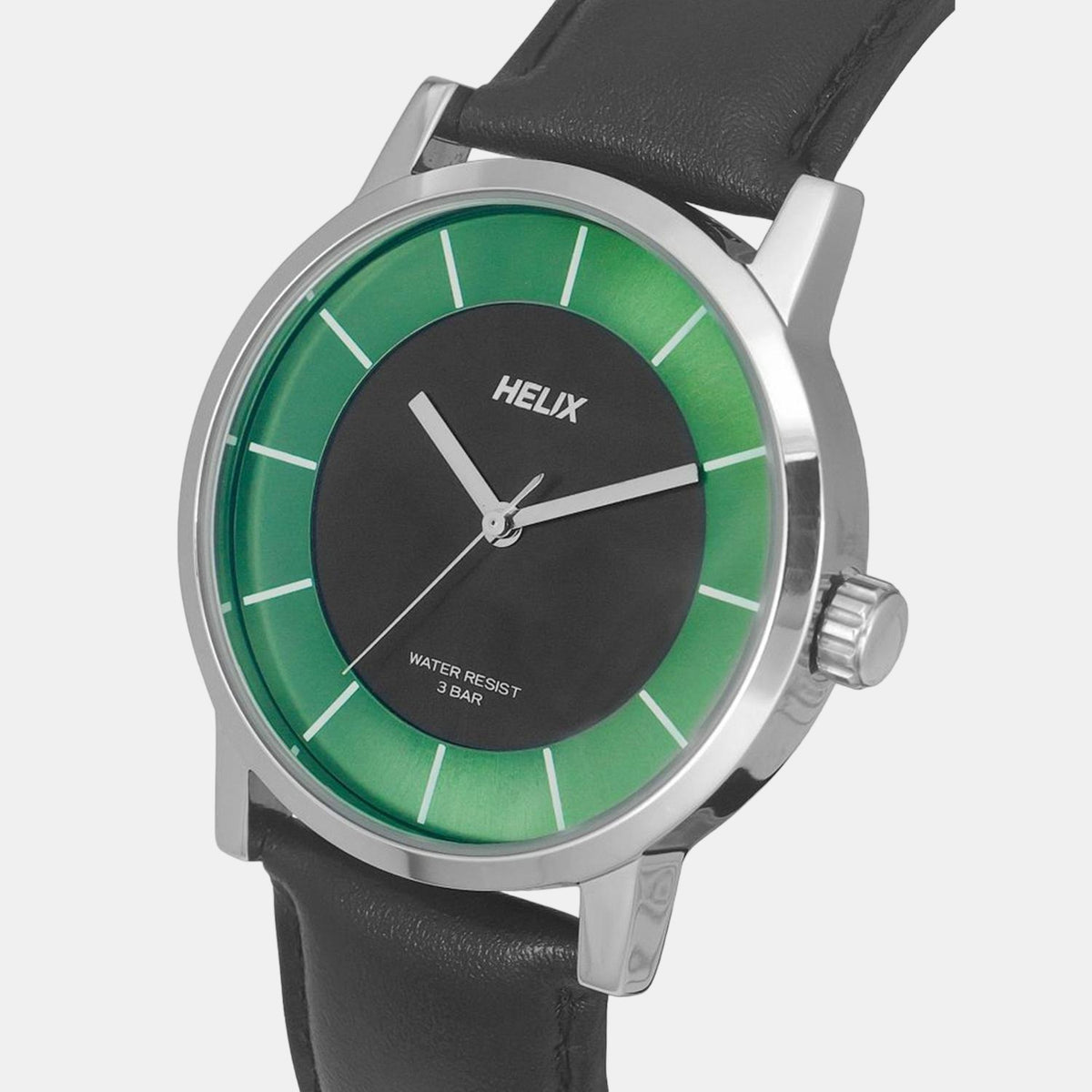 Helix Leather Silver watch