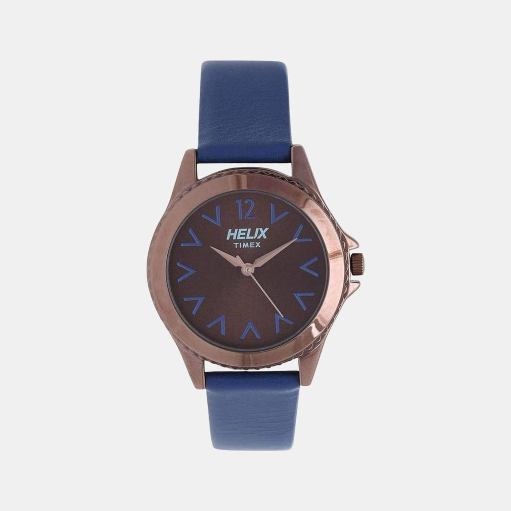 Helix Round Brown Analog watch