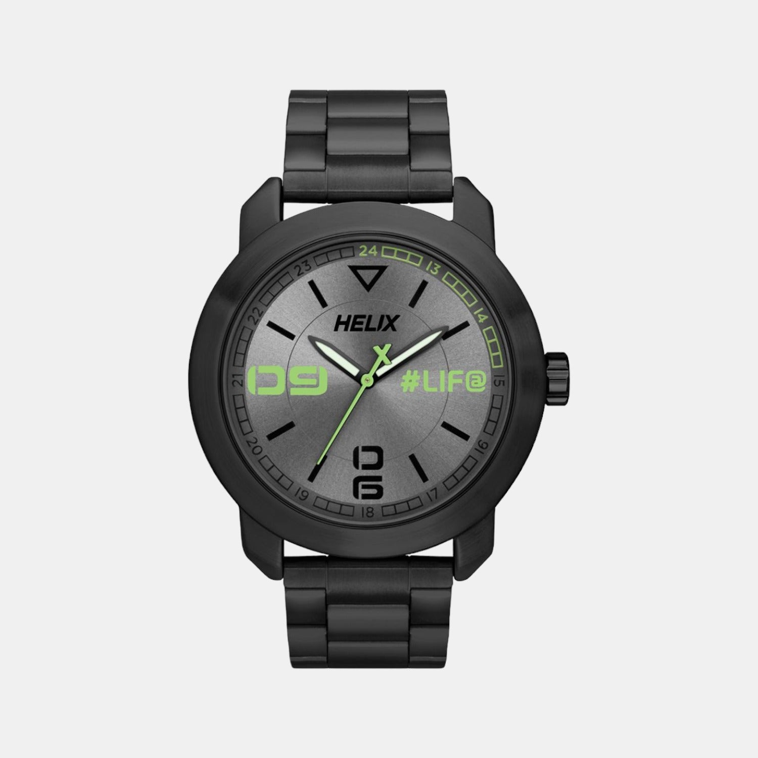 Helix Clock Helix Men Quartz Grey Dial Analog Stainless Steel Watch TW036HG10 ...