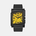 Helix Square Yellow Analog watch
