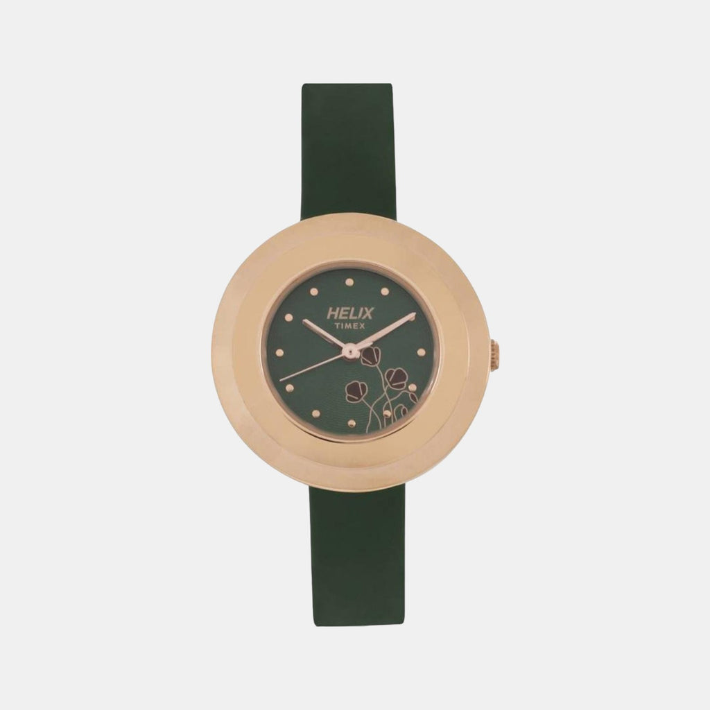 Helix Round Green Analog watch