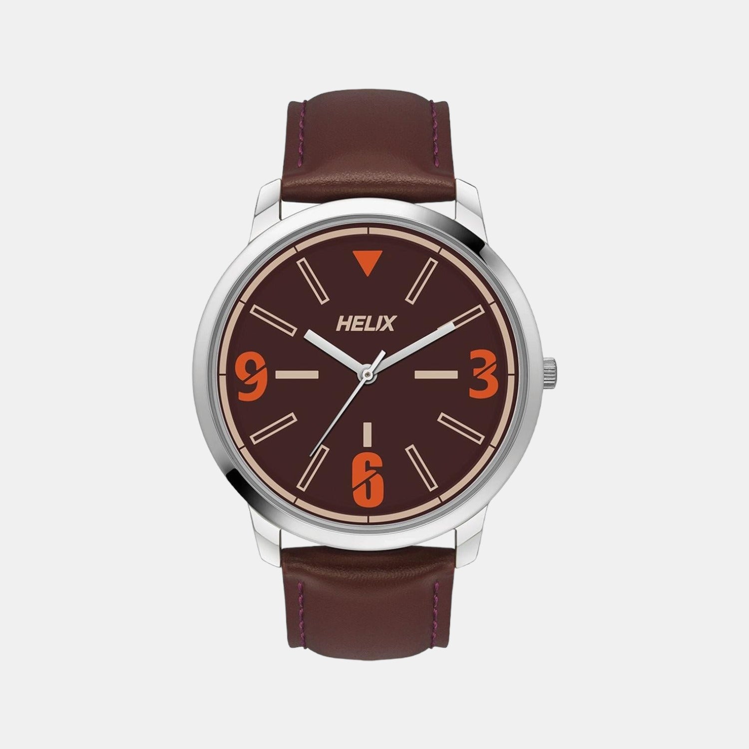 Helix Round Brown Analog watch