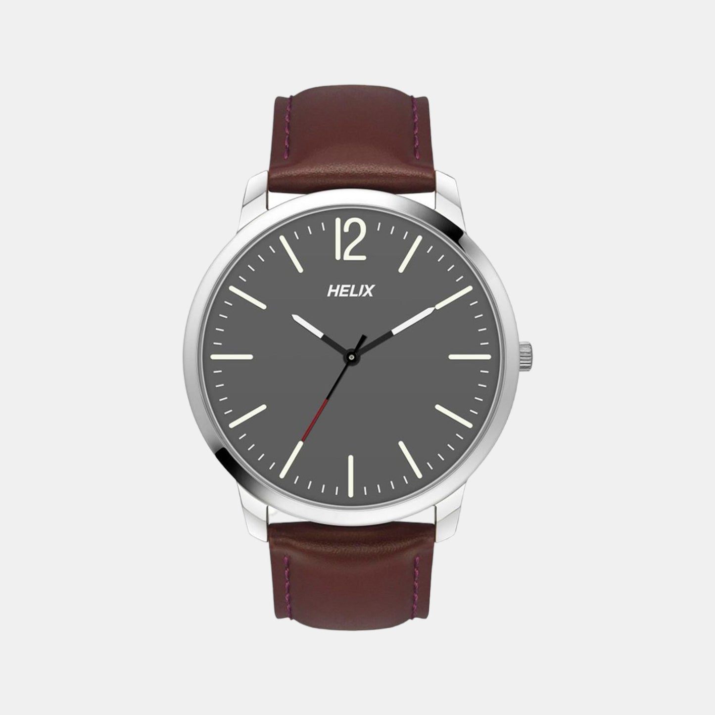 Male Silver Analog Leather Watch TW039HG08