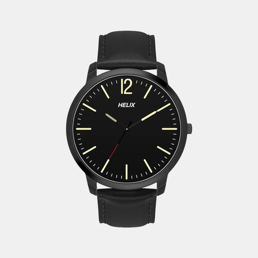 Male Black Analog Leather Watch TW039HG10