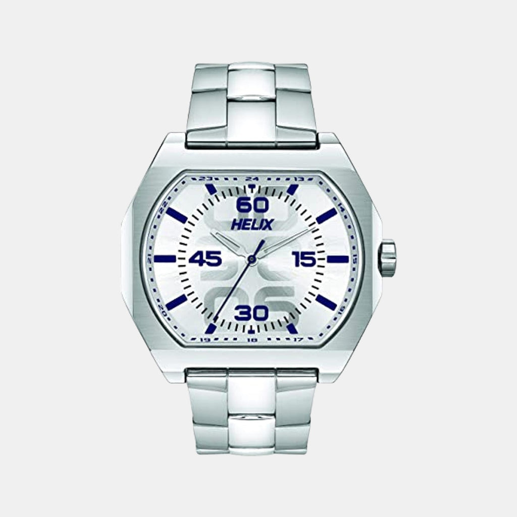 Helix Rectangular Silver Analog watch