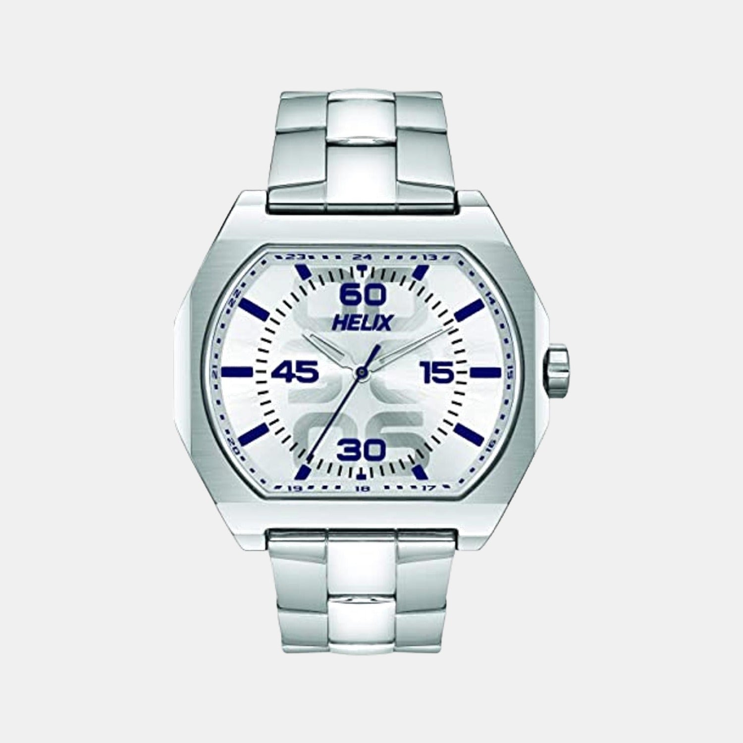 Helix Rectangular Silver Analog watch