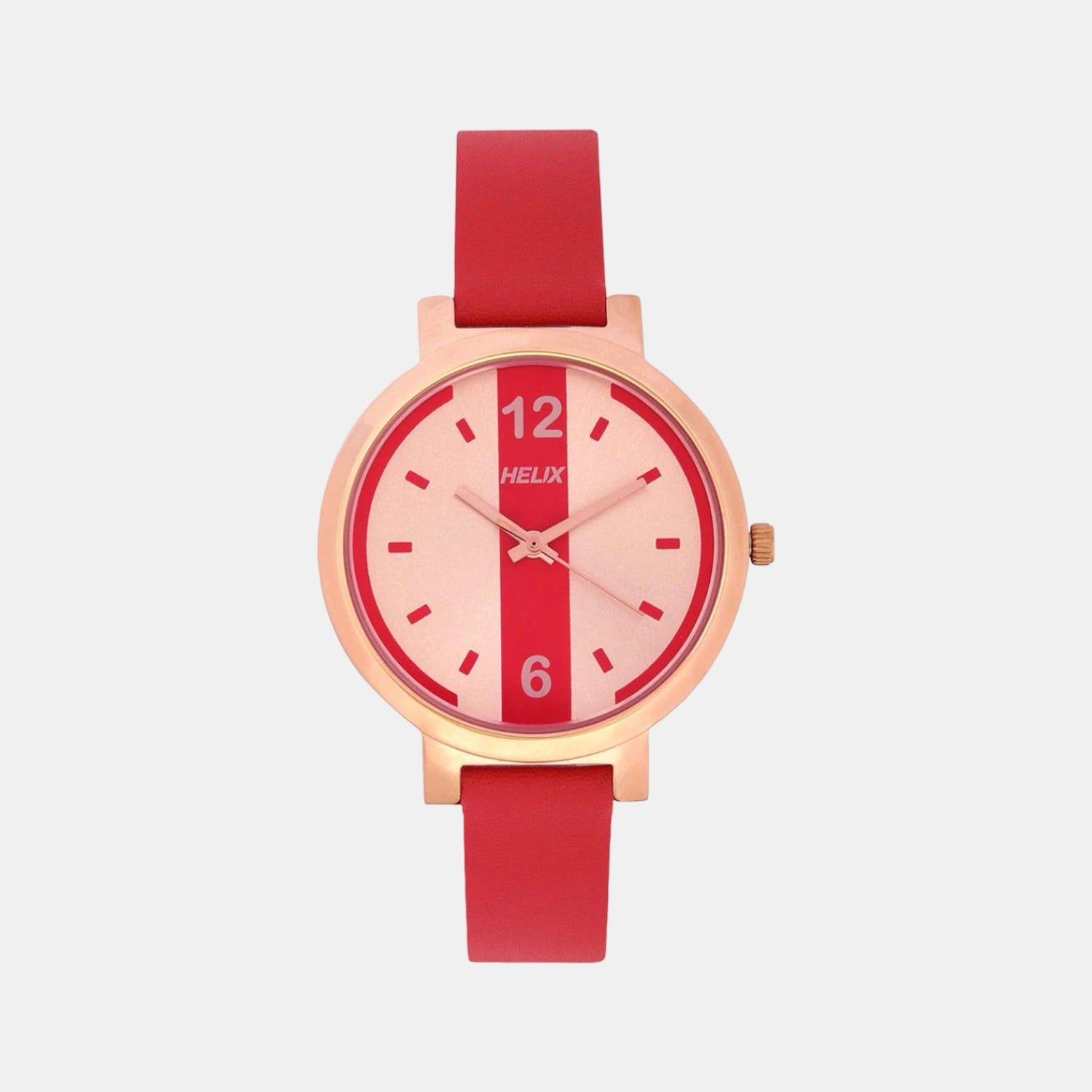 Helix Round Red Analog watch