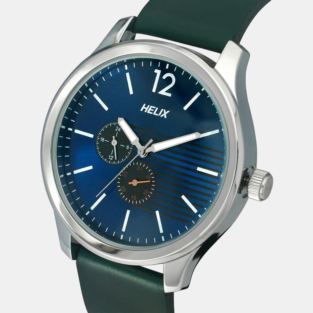 Helix Leather Silver watch