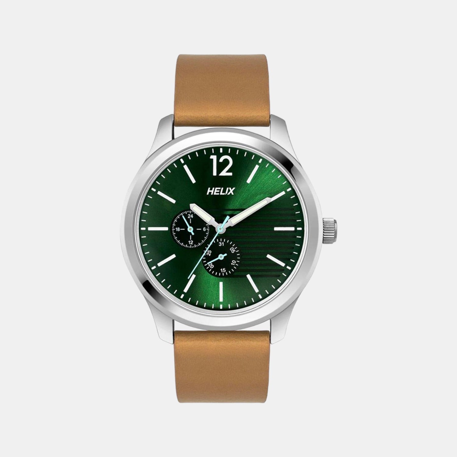 Helix Round Green Analog watch