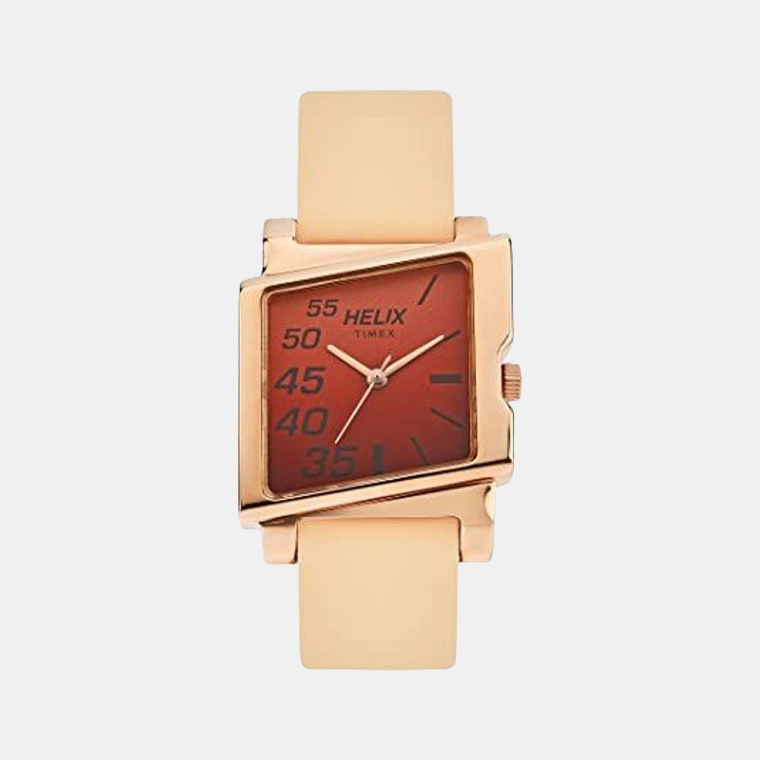 Helix Round Brown Analog watch