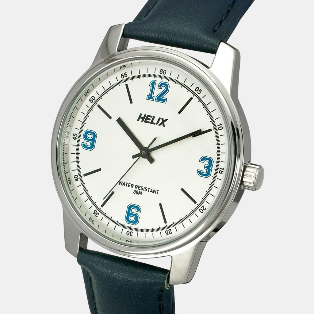 Helix Leather Silver watch