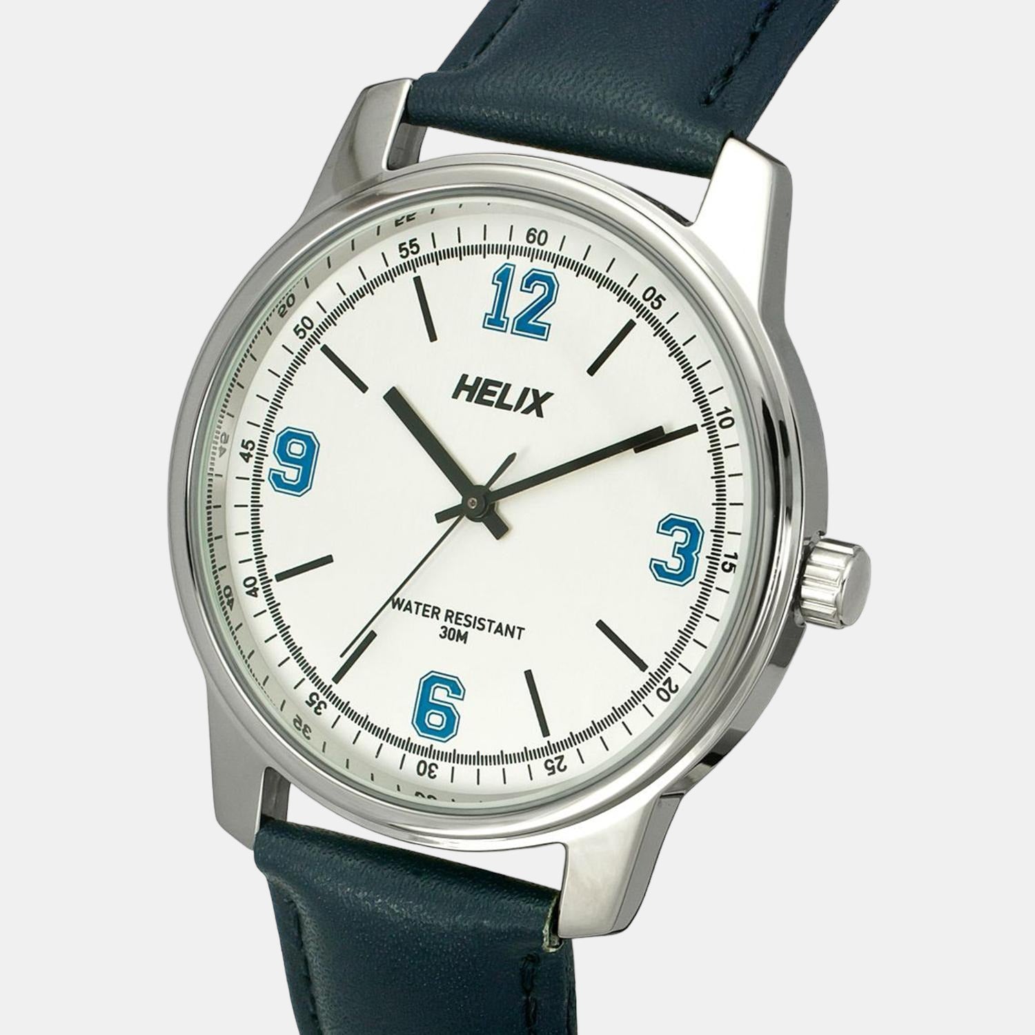 Helix Leather Silver watch