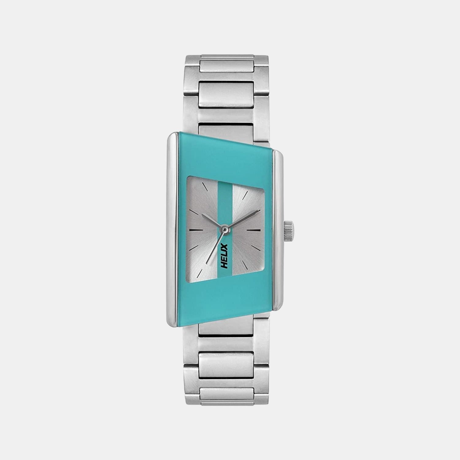 Helix Rectangular Silver Analog watch