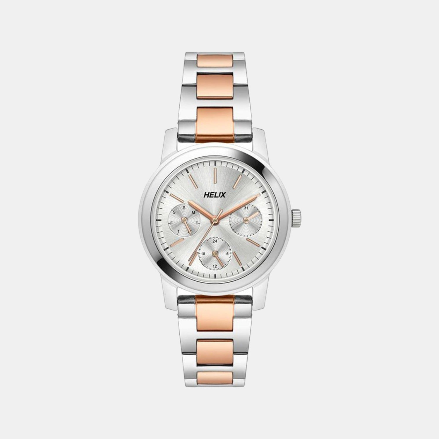 Helix Round Silver Chronograph watch