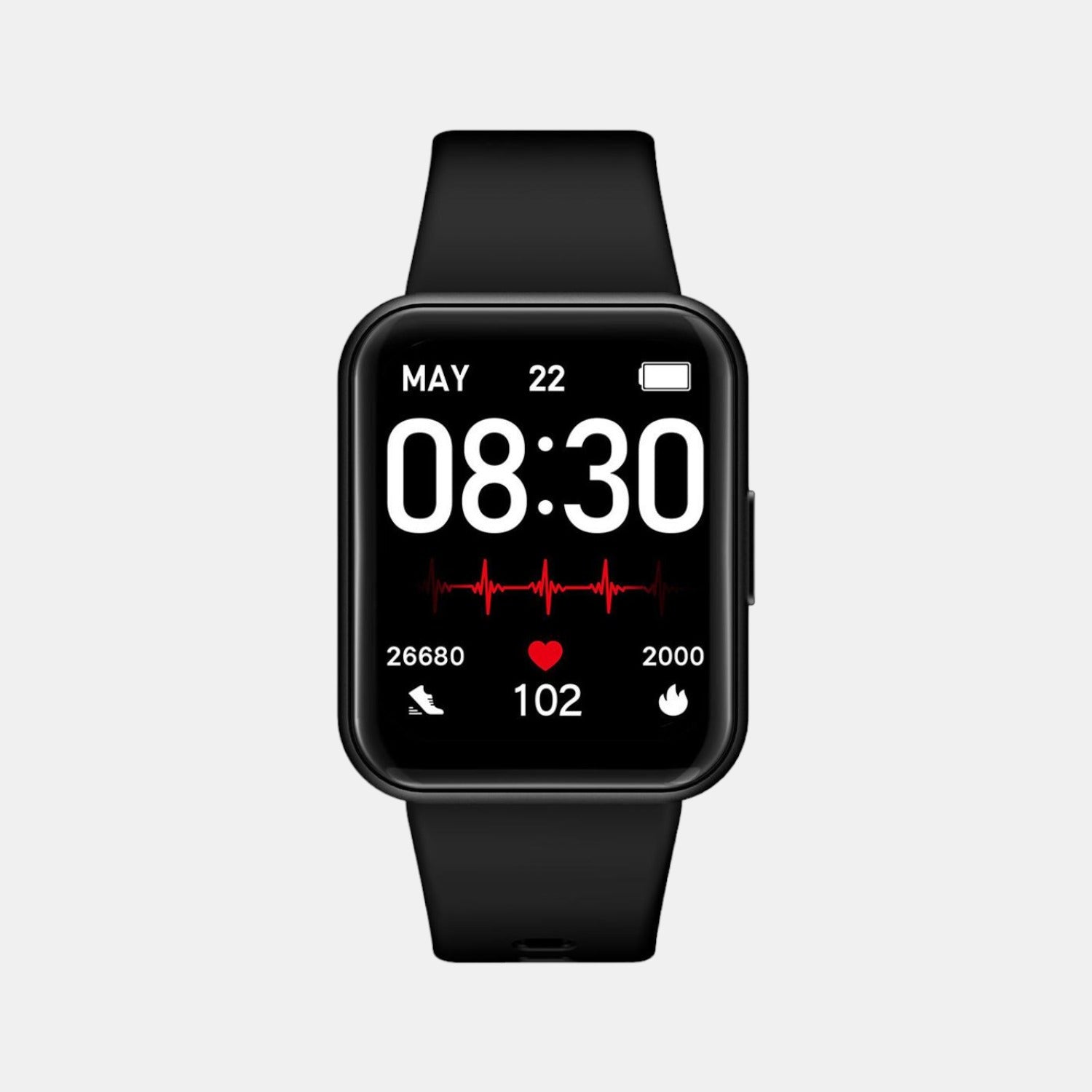 Unisex Black Digital Unisex Smart Watch TW0HXW500T