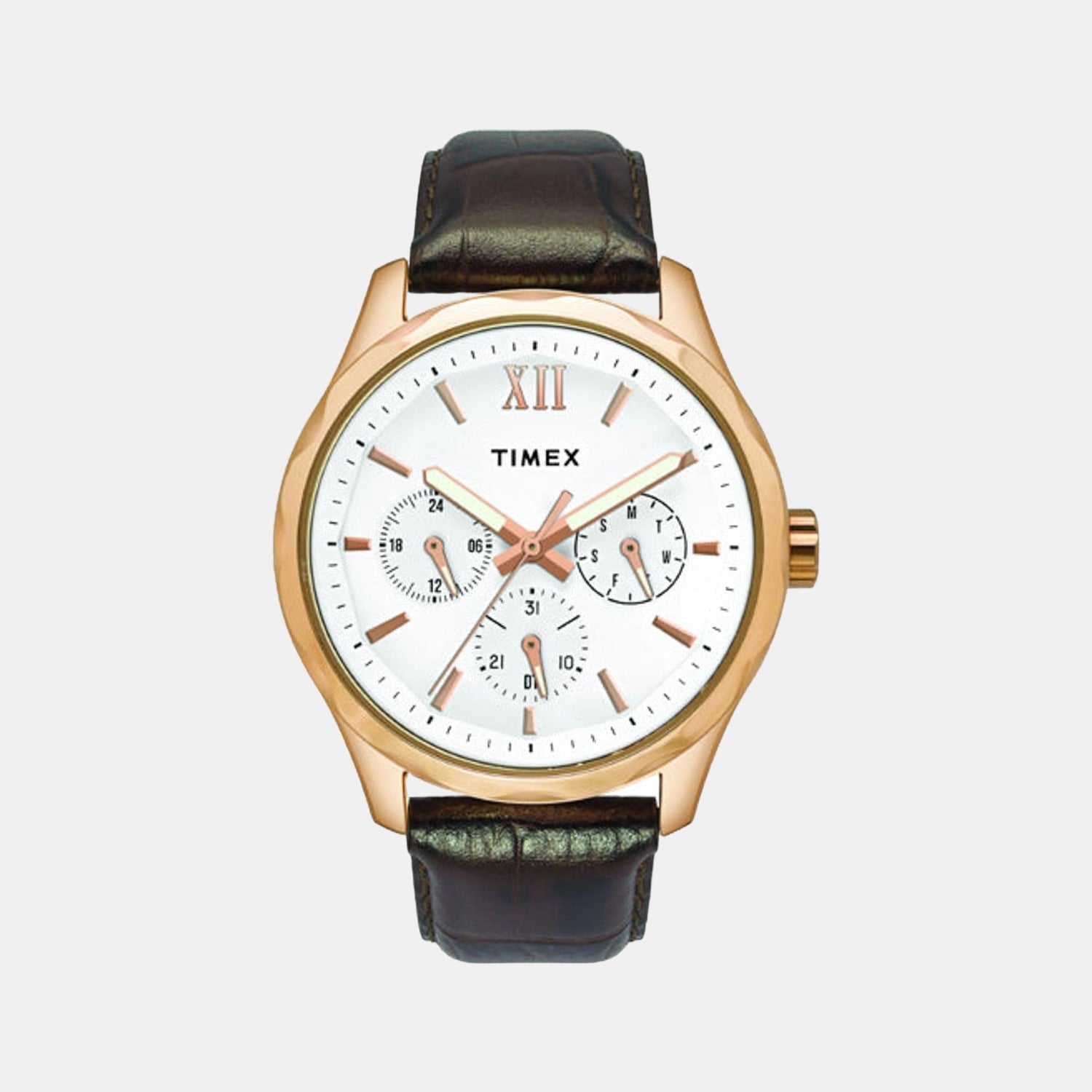 Timex Round White Chronograph watch