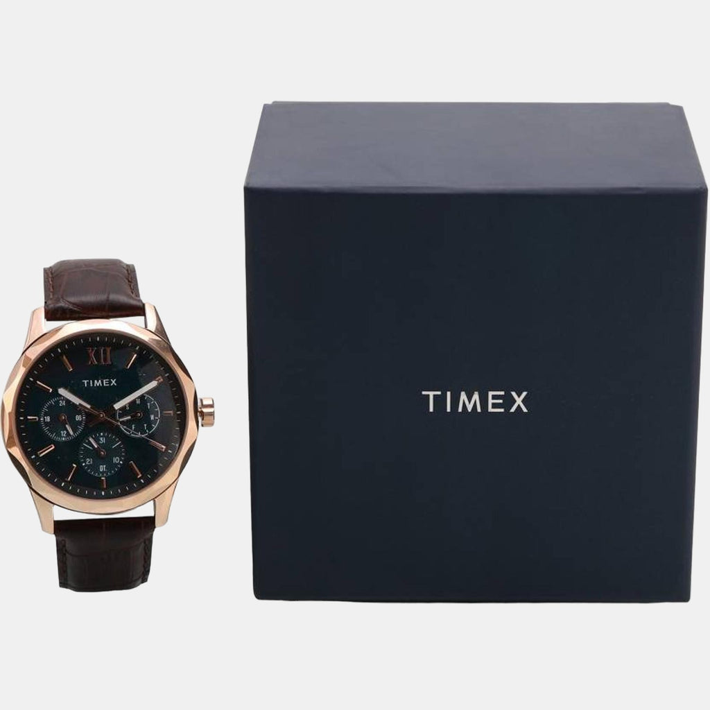 Timex Leather Blue watch