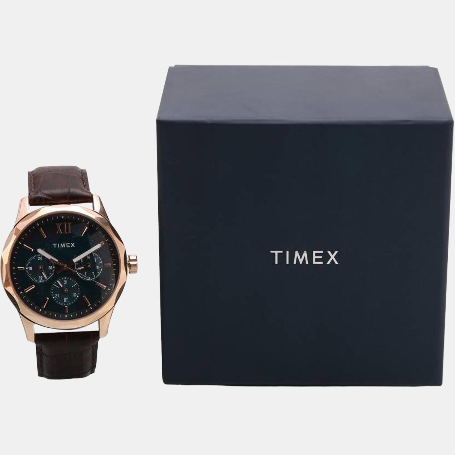 Timex Leather Blue watch