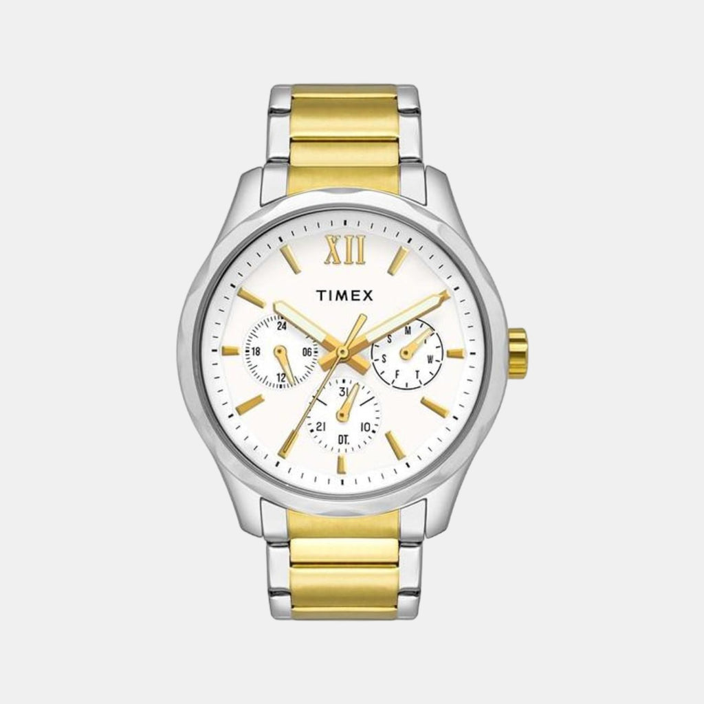Timex Reno Timex Fashion Men Quartz White Dial Chronograph Stainless Steel Watch ...