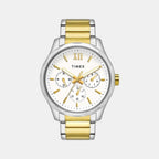 Timex Round White Chronograph watch