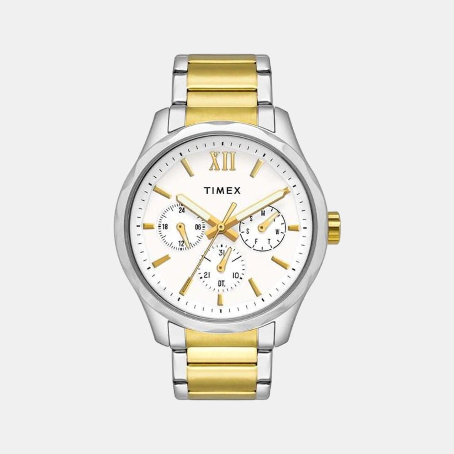 Timex Round White Chronograph watch