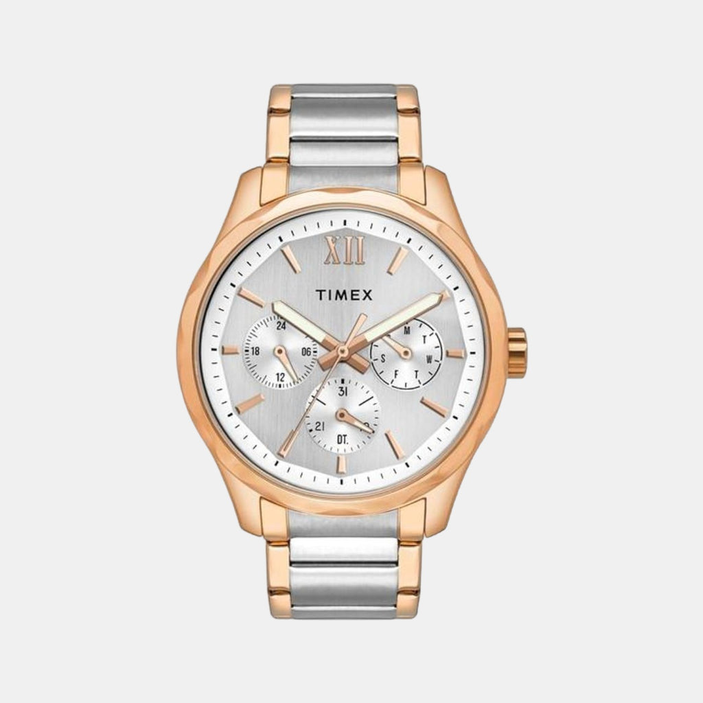 Timex Round White Chronograph watch