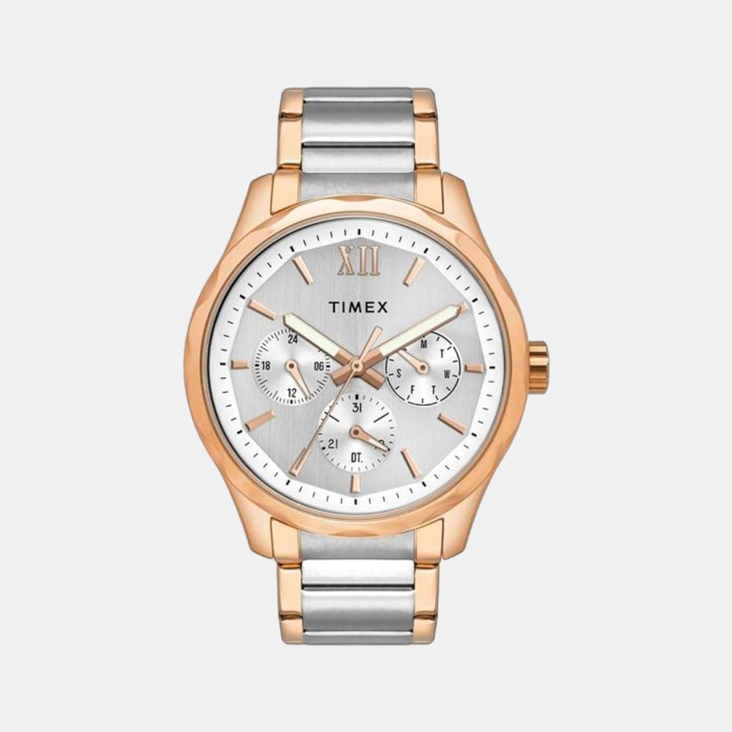 Timex Round White Chronograph watch