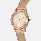 Timex Women Round Rose Gold watch