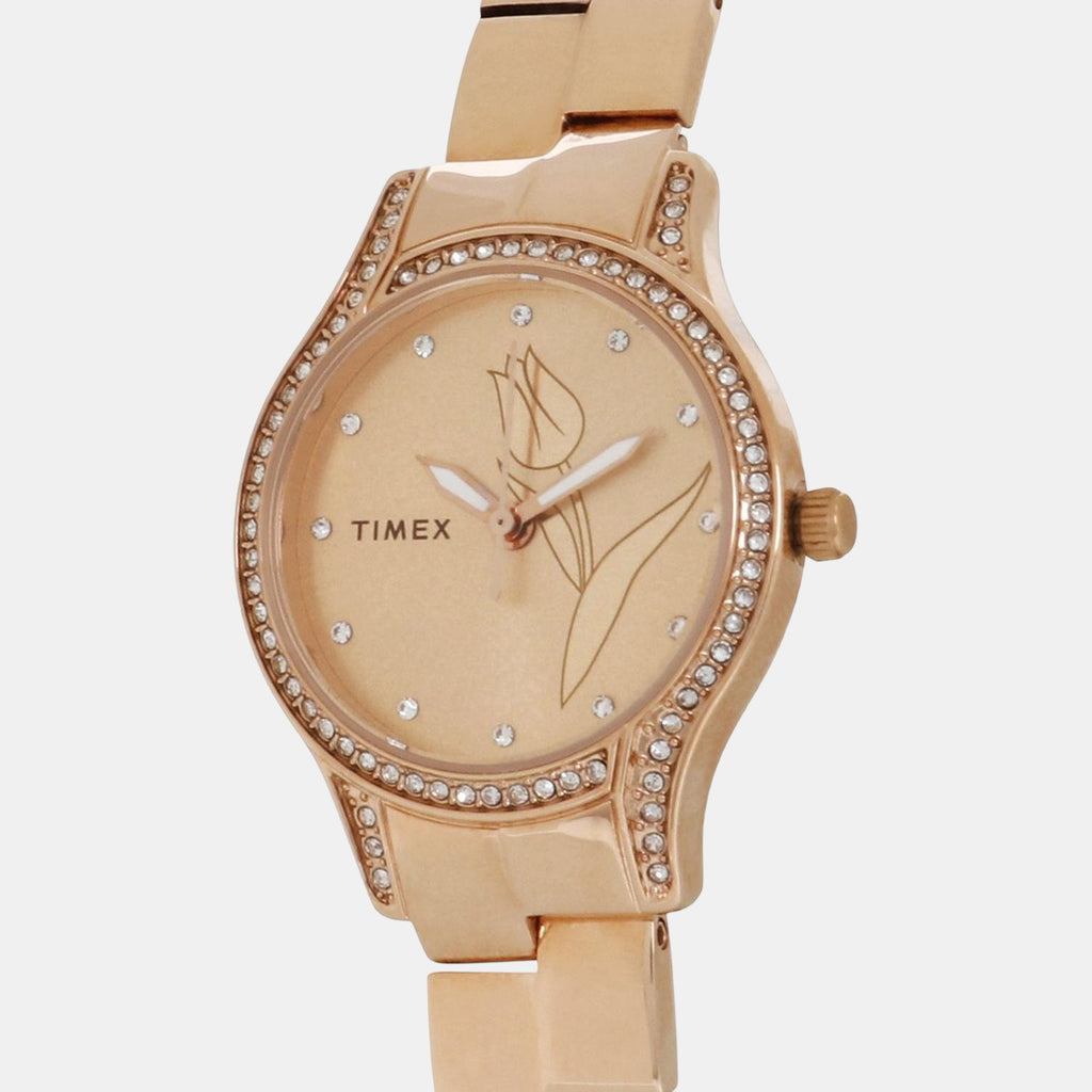 Timex Women Round Rose Gold watch