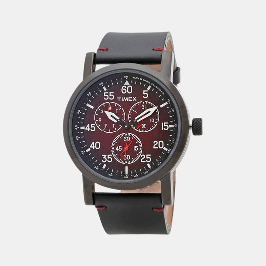 Male Red Analog Leather Watch TWEG16604