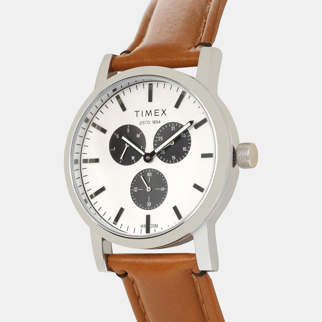 Timex Men Round Silver watch