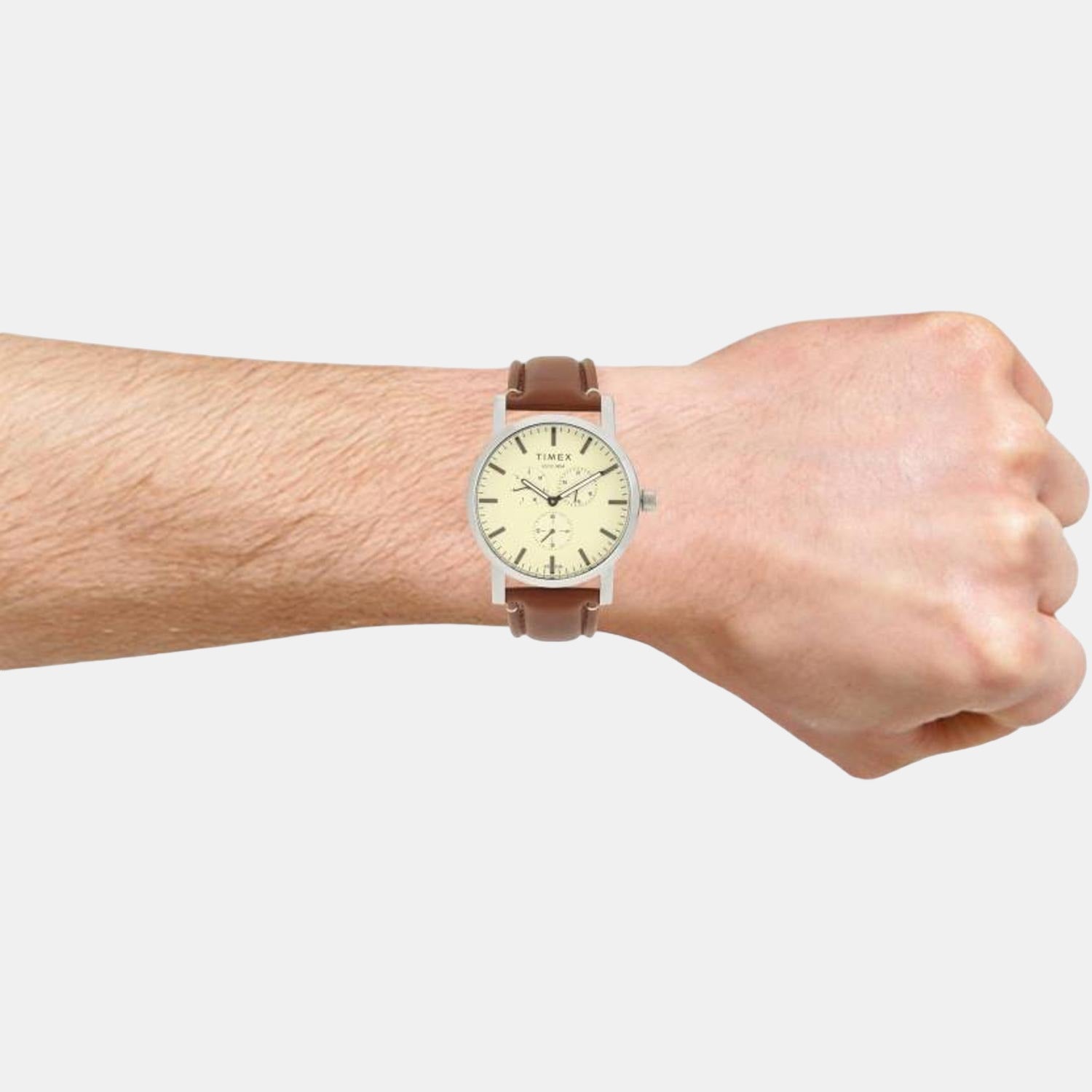 Timex Leather Beige watch