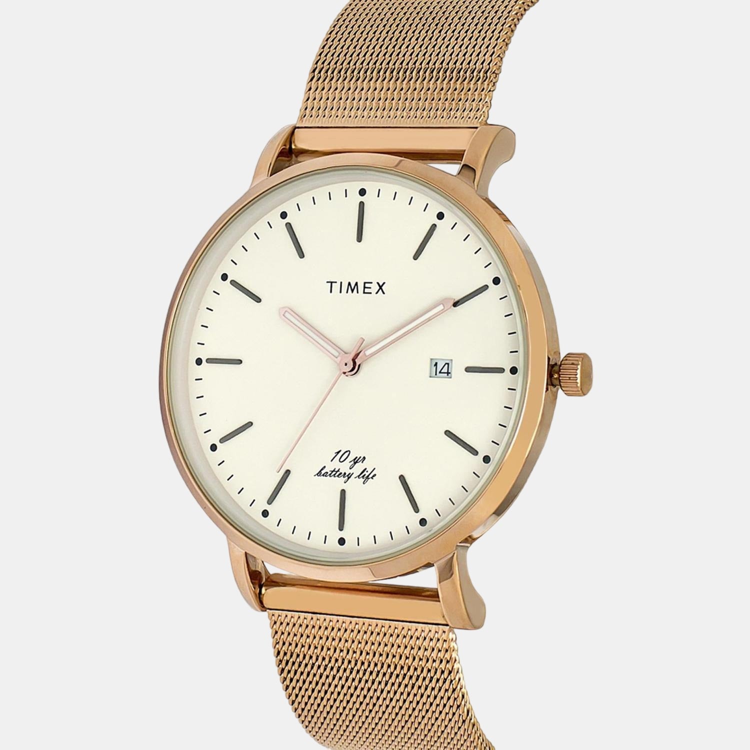 Timex Men Round Beige watch
