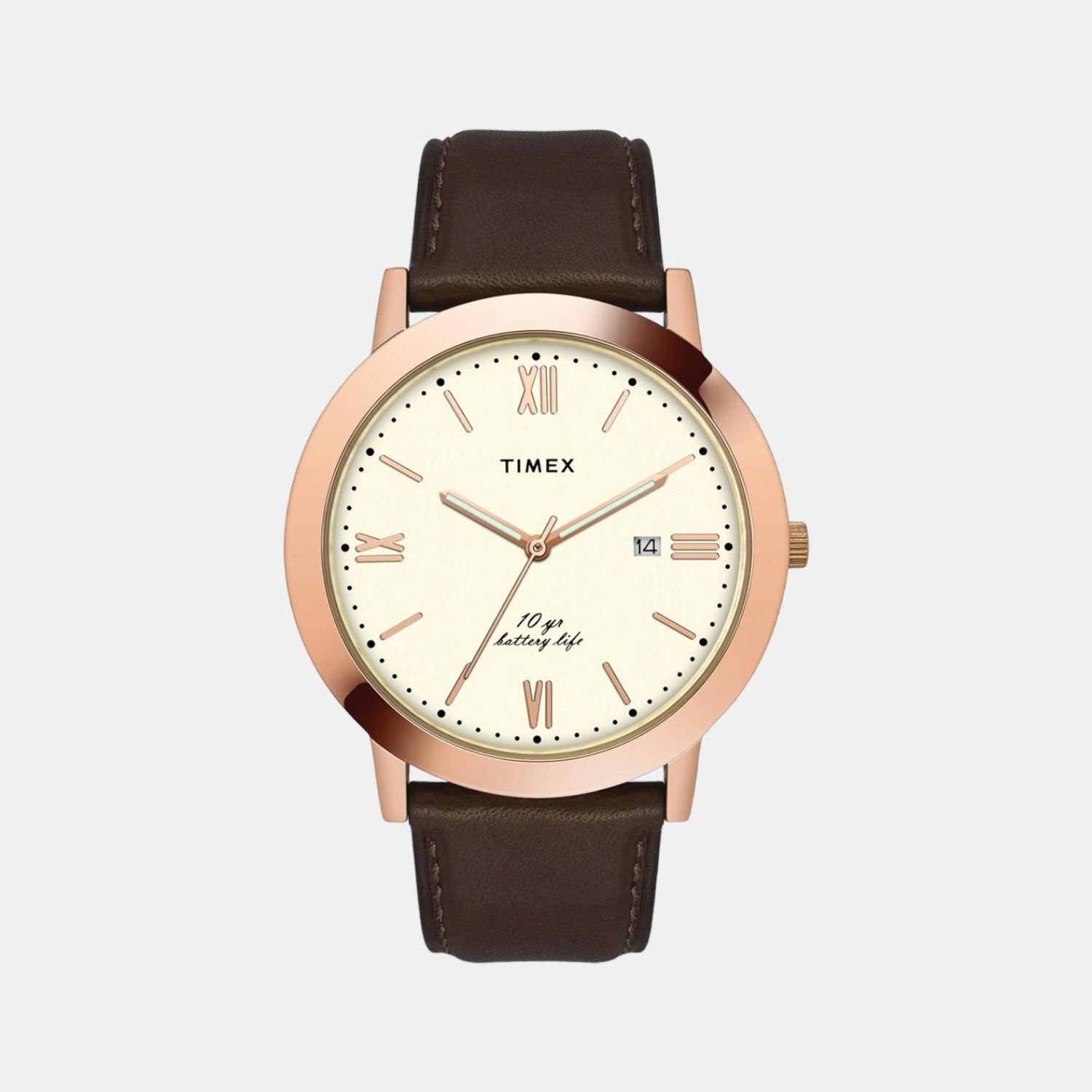 Male Beige Analog Leather Watch TWEG17807