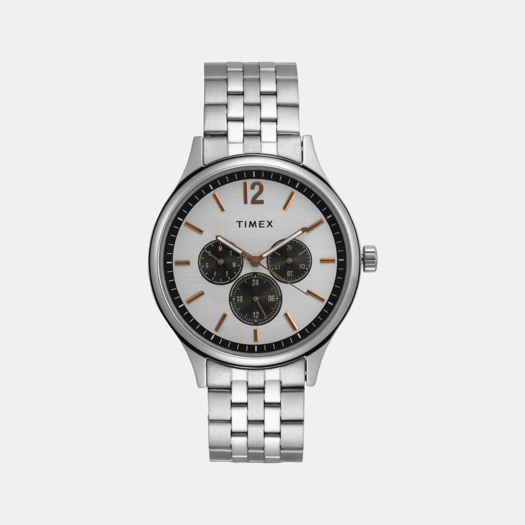 Timex Round Silver Chronograph watch