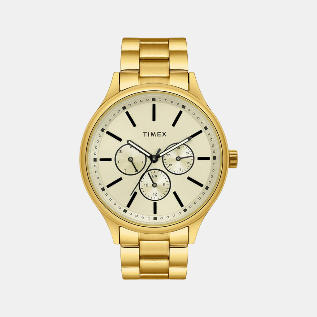Timex Round Beige Chronograph watch