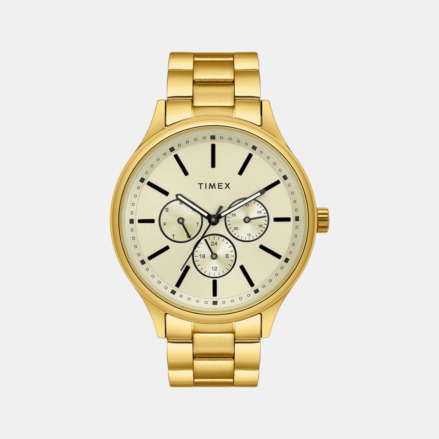 Timex Round Beige Chronograph watch