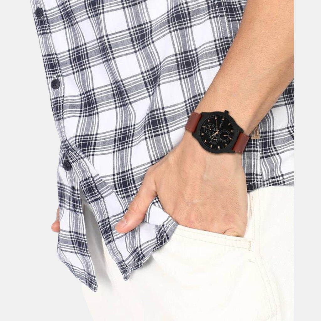 Timex Leather Black watch