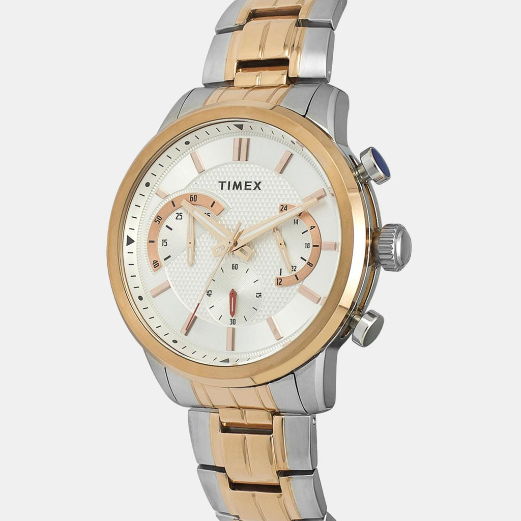 Timex Men Round Silver watch